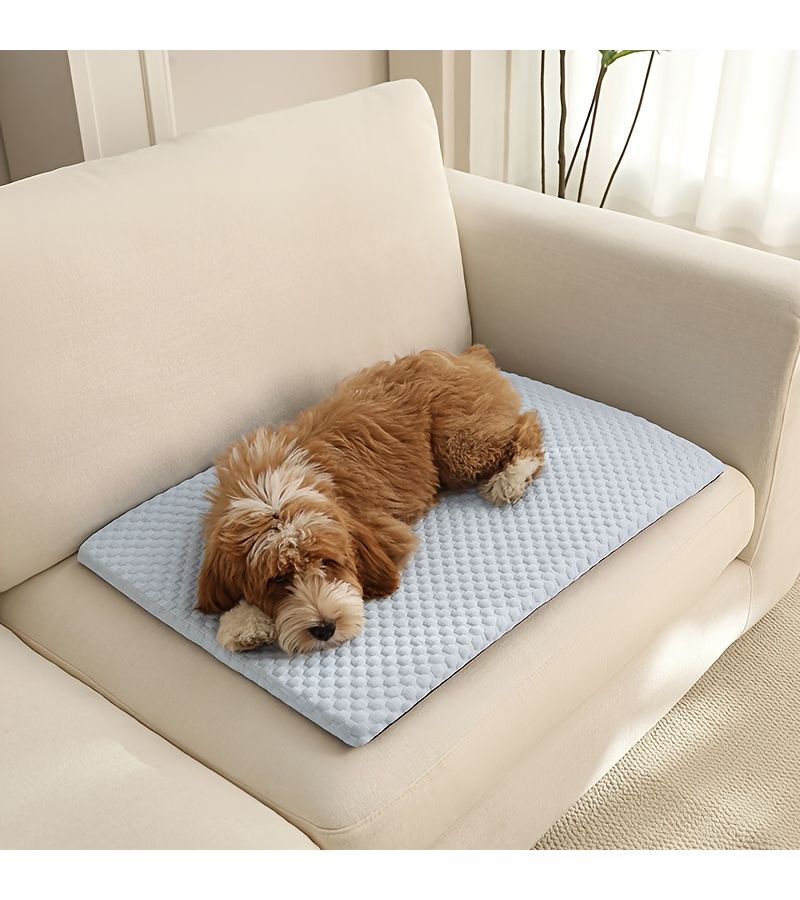 Space Cooling Pet Bed For Small Medium Large Dogs Cats Greys 17.72 By 11.81 Inch Breathable Pet Mat With Memory Foam Padding Washable Non Slip Summer Cat Bed Indoor Use - Image 4