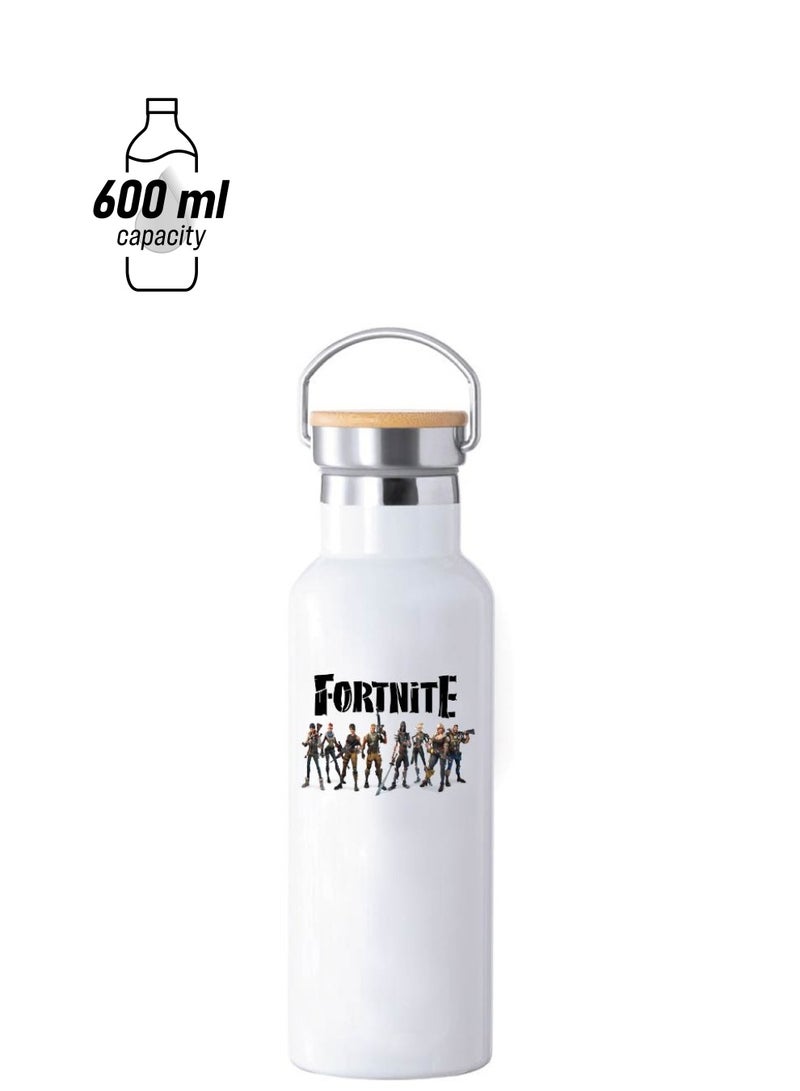 Generic Stainless Steel Online Gaming Water Flask Bottle With Bamboo Cap And Gaming Design-Flask Bottle 600ml-Eco-Friendly Hydration For Gamers-Ideal Gift For Young Gamers - Image 2