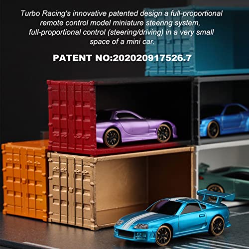 FLYCOLOR Turbo Racing C62 1:76 Scale Drift RC Car with Gyro Mini Full Proportional RTR 2.4GHZ Remote Control with 2 Replaceable Body Shell(Grayish Green) - Image 4