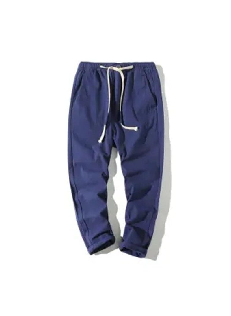 Generic - Mens Casual Linen Cropped Pants Loose Cotton Summer 35 navy blue (only 30 special offers left) - Image 1