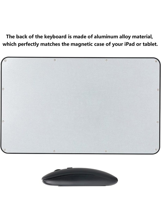 Generic - Rechargeable Bluetooth Keyboard and Mouse Combo Ultra-Slim Portable Compact Wireless Mouse Keyboard Set for Android Windows Tablet Cell Phone iPhone iPad Pro Air Mini, iPad OS/iOS 13 and above (Black) - Image 1