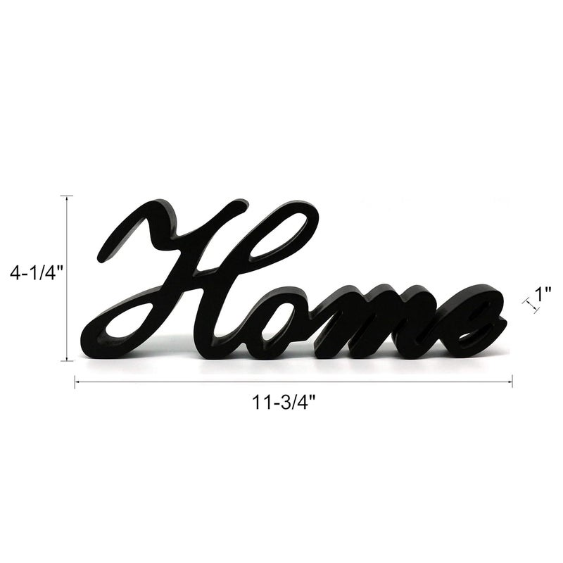 TPGP CVHOMEDECO. Black Matt Wooden 'Home' Sign - Free Standing Decoration for Desk, Table, or Wall - Image 5