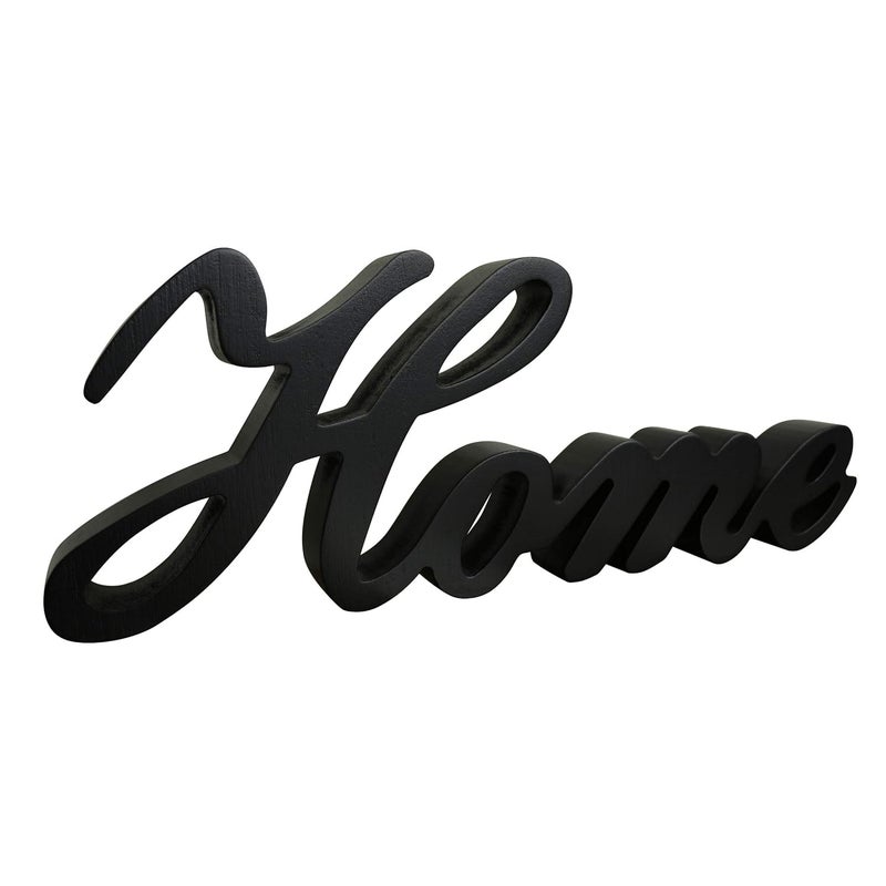 TPGP CVHOMEDECO. Black Matt Wooden 'Home' Sign - Free Standing Decoration for Desk, Table, or Wall - Image 2
