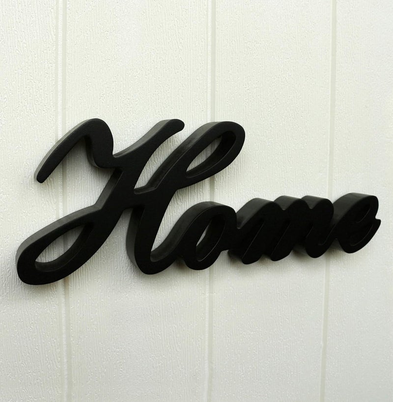 TPGP CVHOMEDECO. Black Matt Wooden 'Home' Sign - Free Standing Decoration for Desk, Table, or Wall - Image 4