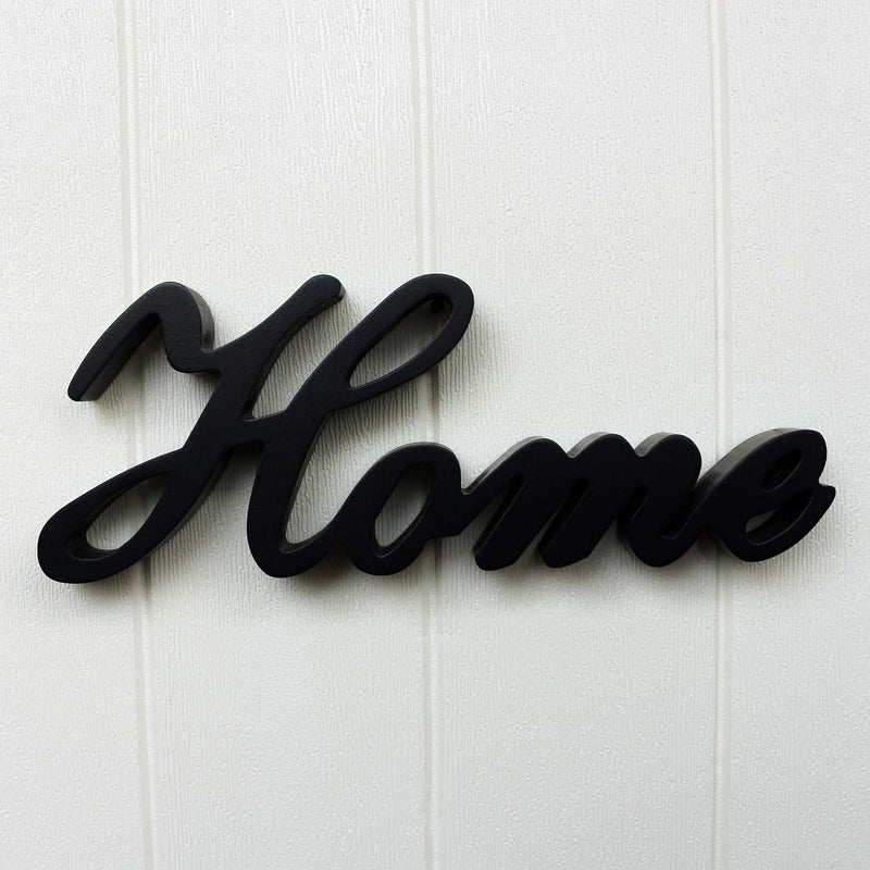 TPGP CVHOMEDECO. Black Matt Wooden 'Home' Sign - Free Standing Decoration for Desk, Table, or Wall - Image 3