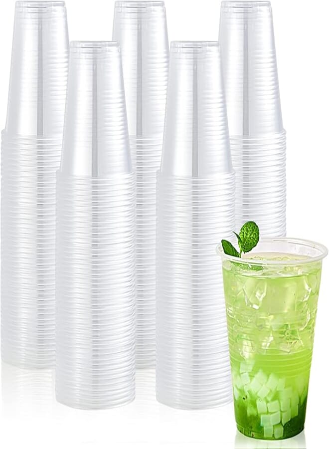 Lilymicky [260 Pack] 16oz Plastic Cups, Cold Drinking Cups, Clear Disposable Plastic Cups for Parties, Picnic, BBQ, Travel, & Events