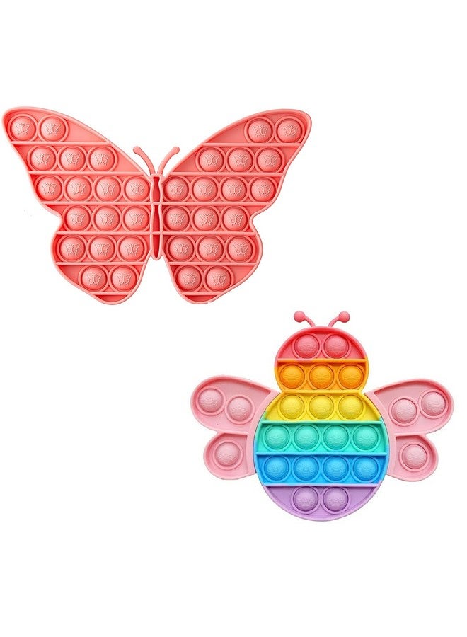 FunBlast Pop It - Popit Game, Poppet for Kids, Pop It Toy, Pop It Toys for Kids, Butterfly with Bee Pop it Fidget Toy for Kids, Pop It Fidget Toy, Stress Relief Toys (Pack of 2 Pcs) - Image 1