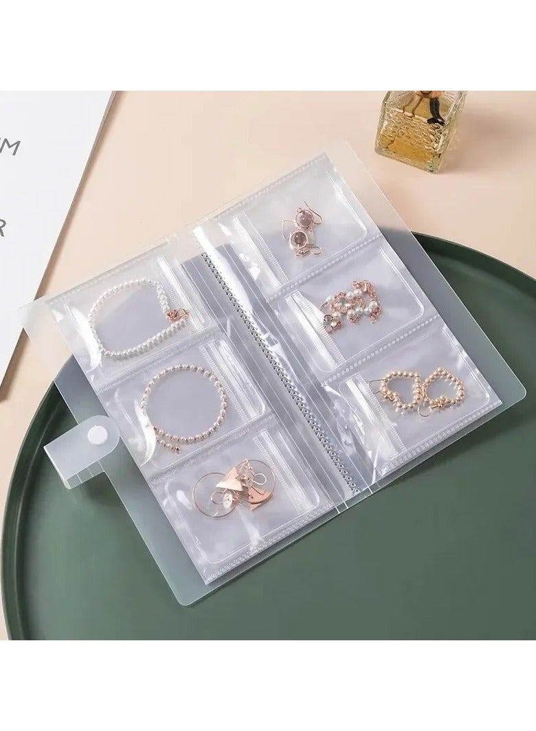 2 Pieces Of A Photo Album Book To Store Your Jewelry Brooches Necklaces Bracelets And Rings It Is Transparent Is Inside Is Resistant To Dust Suitable For Travel Daily Use and At Parties