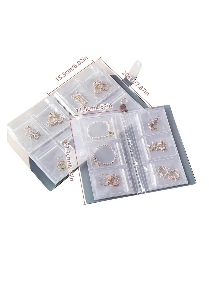 2 Pieces Of A Photo Album Book To Store Your Jewelry Brooches Necklaces Bracelets And Rings It Is Transparent Is Inside Is Resistant To Dust Suitable For Travel Daily Use and At Parties