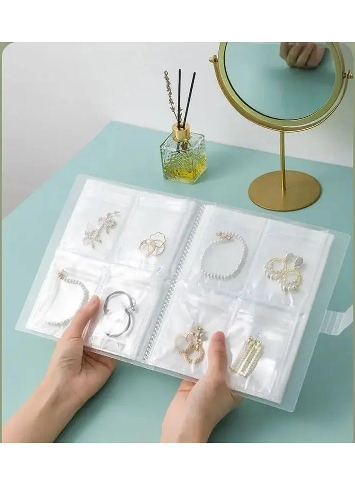 2 Pieces Of A Photo Album Book To Store Your Jewelry Brooches Necklaces Bracelets And Rings It Is Transparent Is Inside Is Resistant To Dust Suitable For Travel Daily Use and At Parties
