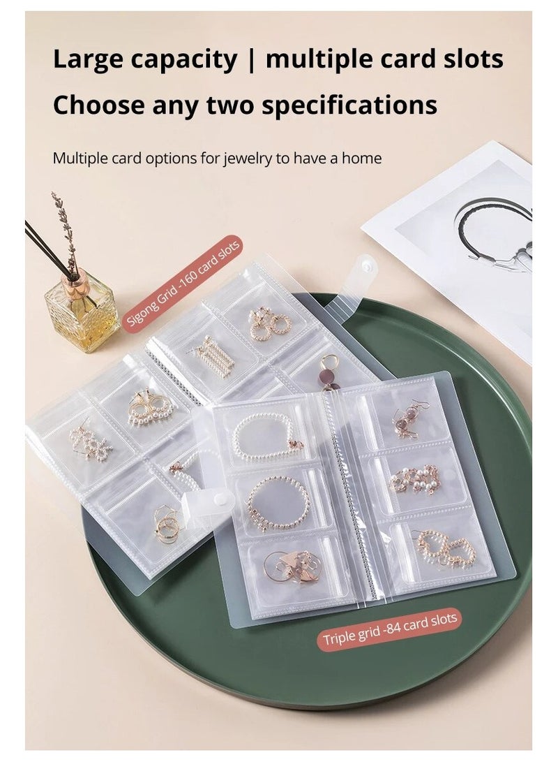 2 Pieces Of A Photo Album Book To Store Your Jewelry Brooches Necklaces Bracelets And Rings It Is Transparent Is Inside Is Resistant To Dust Suitable For Travel Daily Use and At Parties