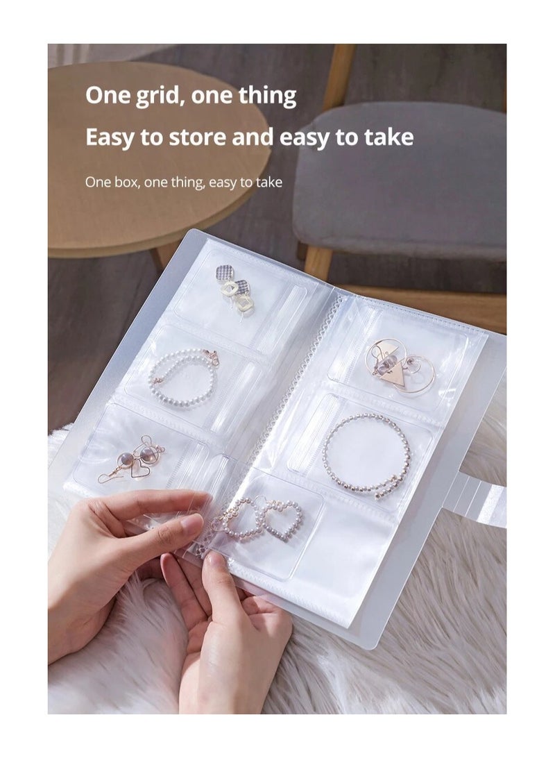 2 Pieces Of A Photo Album Book To Store Your Jewelry Brooches Necklaces Bracelets And Rings It Is Transparent Is Inside Is Resistant To Dust Suitable For Travel Daily Use and At Parties