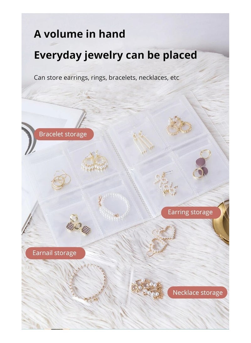 2 Pieces Of A Photo Album Book To Store Your Jewelry Brooches Necklaces Bracelets And Rings It Is Transparent Is Inside Is Resistant To Dust Suitable For Travel Daily Use and At Parties