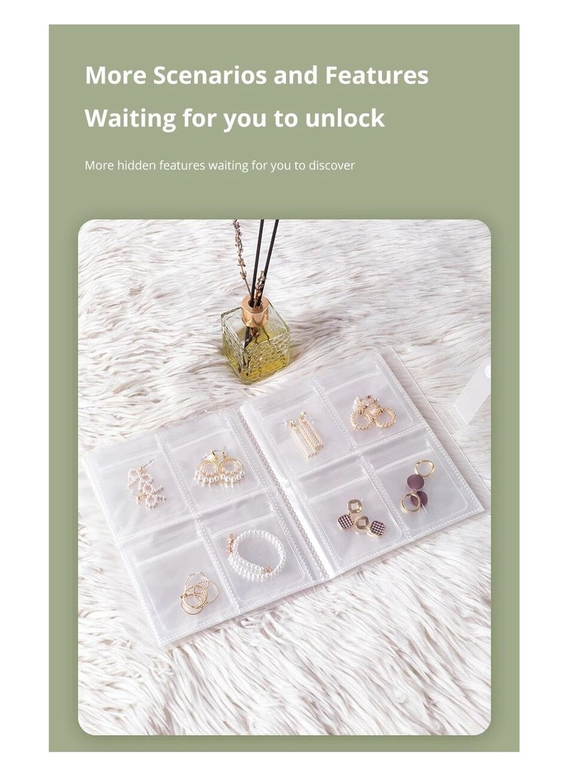 2 Pieces Of A Photo Album Book To Store Your Jewelry Brooches Necklaces Bracelets And Rings It Is Transparent Is Inside Is Resistant To Dust Suitable For Travel Daily Use and At Parties