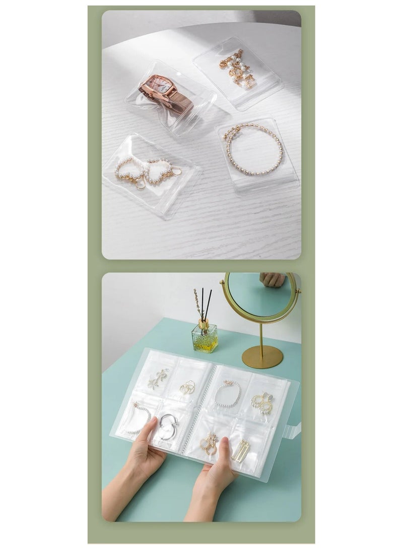 2 Pieces Of A Photo Album Book To Store Your Jewelry Brooches Necklaces Bracelets And Rings It Is Transparent Is Inside Is Resistant To Dust Suitable For Travel Daily Use and At Parties