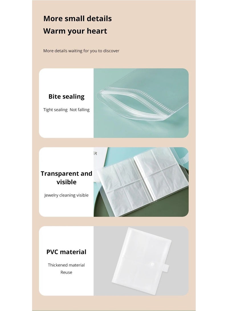 2 Pieces Of A Photo Album Book To Store Your Jewelry Brooches Necklaces Bracelets And Rings It Is Transparent Is Inside Is Resistant To Dust Suitable For Travel Daily Use and At Parties