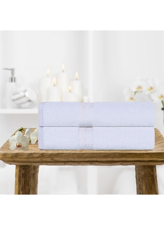 Superior - Turkish Cotton Ultra-Plush 2-Piece Bath Towel Set, Towels for Shower, Bathroom, Home Essentials, Spa, Guest/Master Bath, Airbnb, Apartment, Adults and Kids, Soft Quick Drying, White - Image 1
