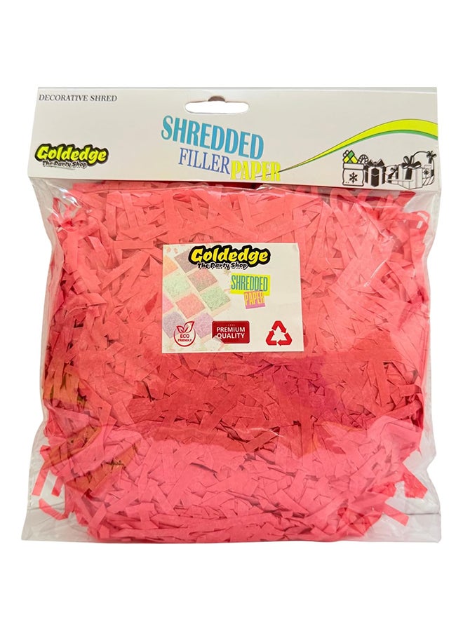 100 Grams of Red Shredded Paper Filler for Gift Wrapping, Hamper Filling, and Crafts  - Image 1