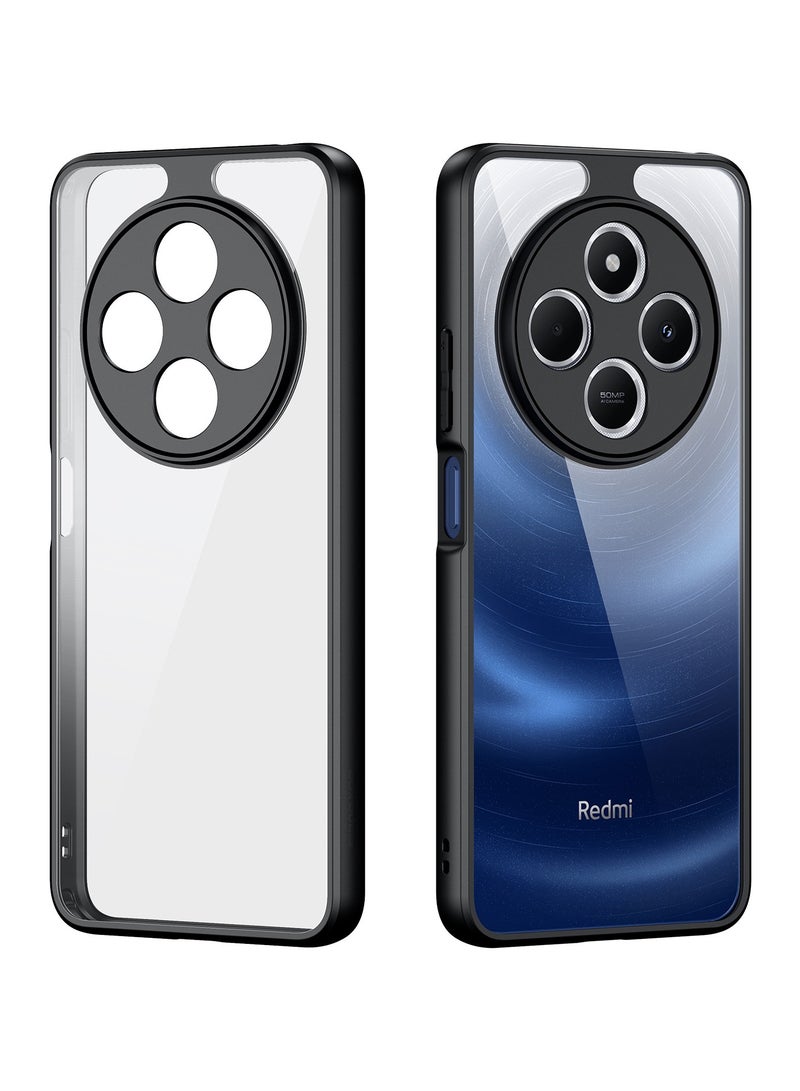 دوكس دوتشيز جراب ايمو دوكس دوكيس شفاف مضاد للاصفرار [غطاء خلفي صلب من البولي كربونات ومن السيلكون ] جراب واقٍ مقاوم للصدمات متوافق مع Redmi 14C /Redmi 14R/ Poco C75 4G (أسود) - Image 1