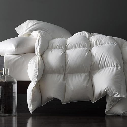 Royoliving Premium Feathers Down Duvet Insert Comforter King Size Heavyweight Thickened Winter White 100 Cotton Cover with Corner Tabs 106x90 70 oz