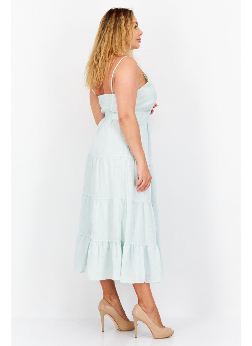 Gentle Fawn - Women Cleo Textured Sleeveless Maxi Dress, Light Green - Image 1