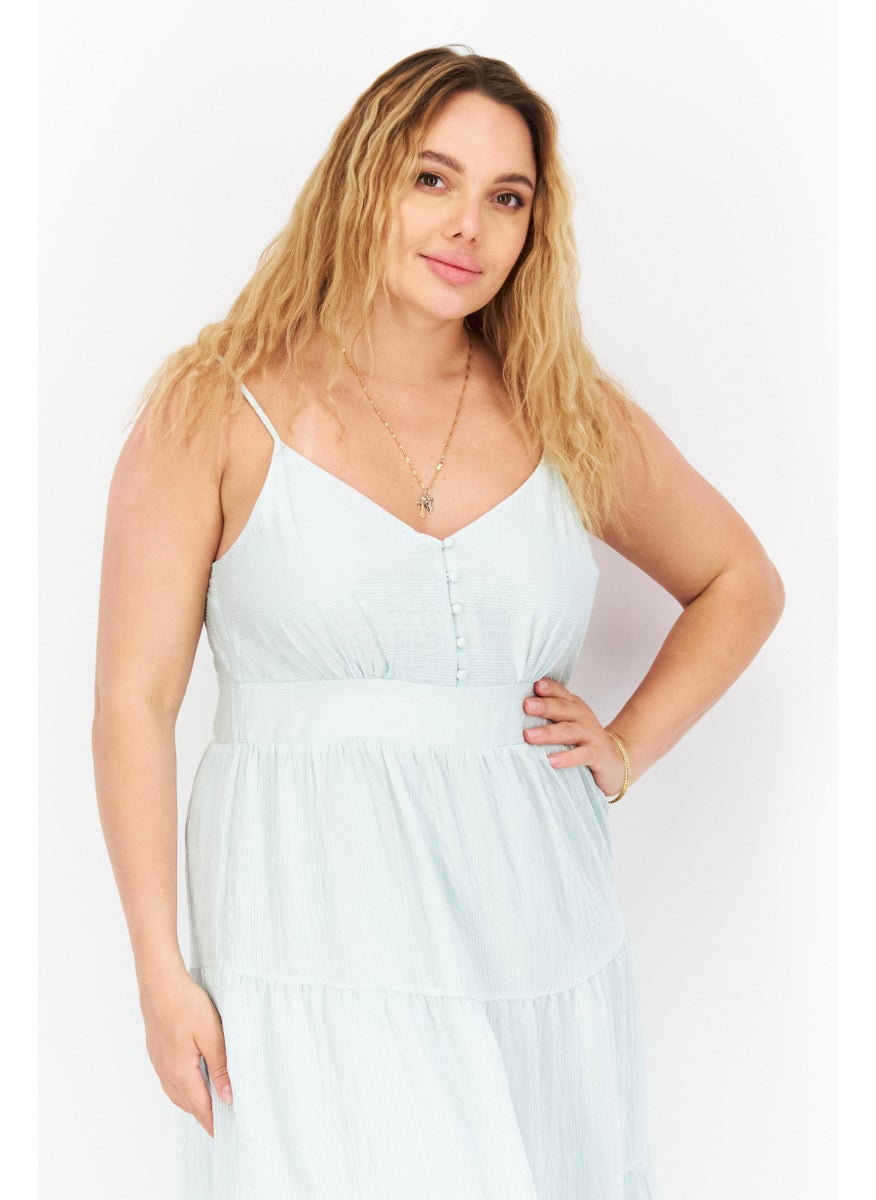 Gentle Fawn - Women Cleo Textured Sleeveless Maxi Dress, Light Green - Image 1