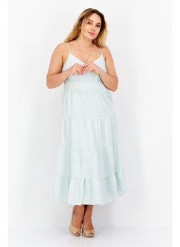 Women Cleo Textured Sleeveless Maxi Dress, Light Green