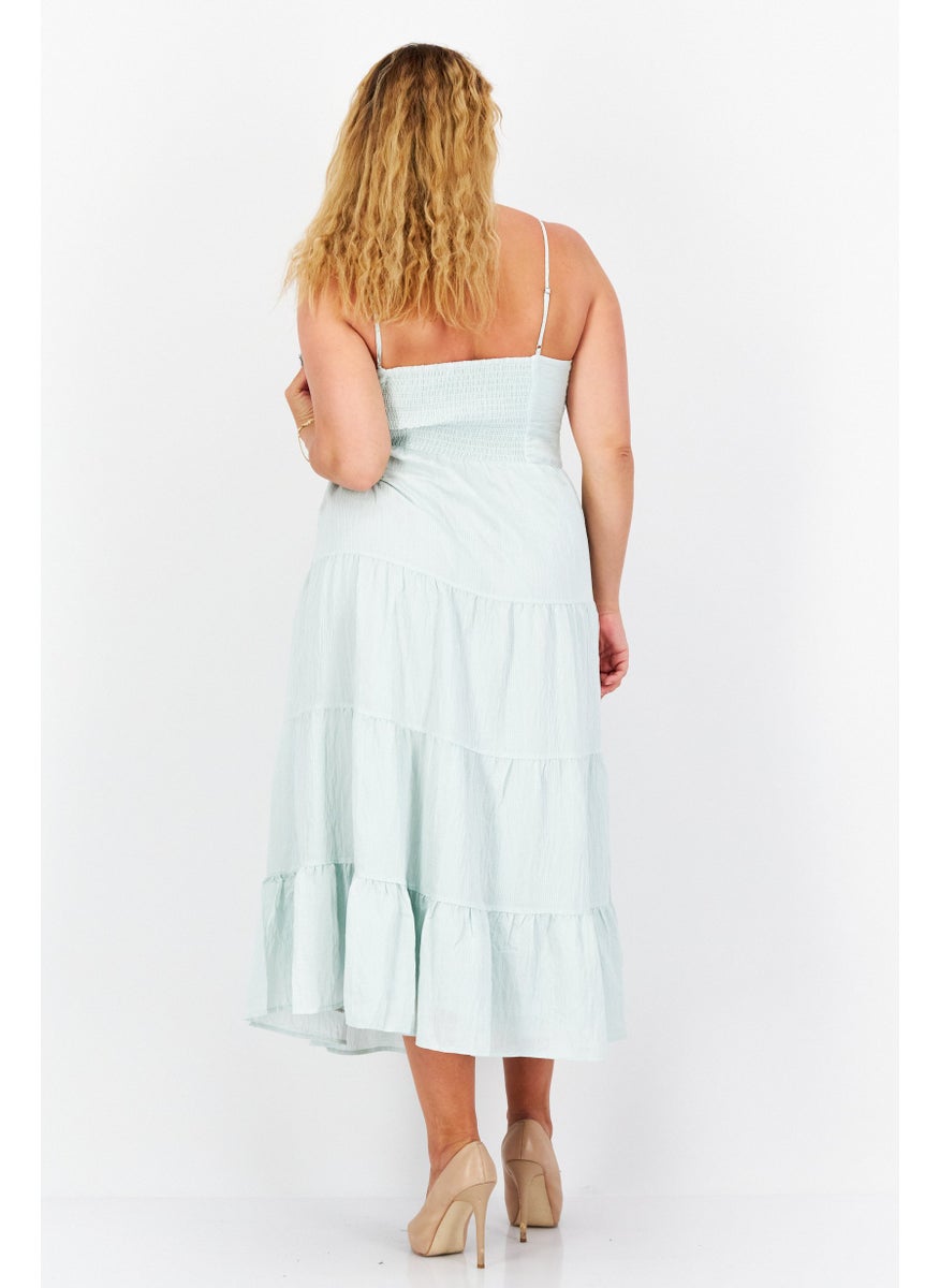 Gentle Fawn - Women Cleo Textured Sleeveless Maxi Dress, Light Green - Image 1