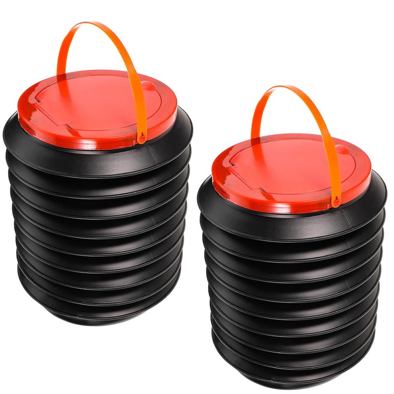 Ipetboom 2pcs Collapsible Camping Trash Can with Lid 4l Foldable Outdoor Garbage Bin Portable Storage Bucket for Car, Yard Waste, Picnic, and Fishing Use - Image 1