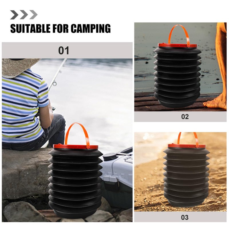 Ipetboom 2pcs Collapsible Camping Trash Can with Lid 4l Foldable Outdoor Garbage Bin Portable Storage Bucket for Car, Yard Waste, Picnic, and Fishing Use - Image 3