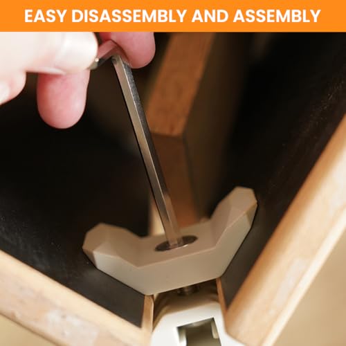 Serplex® 4Pcs Furniture Frame Joints with Removable Support Retainers - 90-Degree Nylon Furniture Connector Brackets and Quick-Release Brackets Compatible with Wooden Cabinet Shelf Box Panel Assembly - Image 4