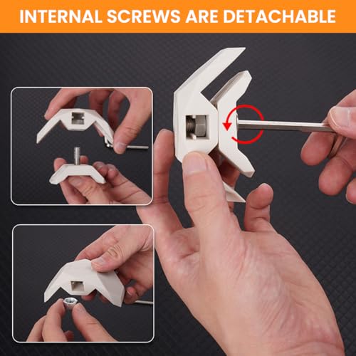 Serplex® 4Pcs Furniture Frame Joints with Removable Support Retainers - 90-Degree Nylon Furniture Connector Brackets and Quick-Release Brackets Compatible with Wooden Cabinet Shelf Box Panel Assembly - Image 5