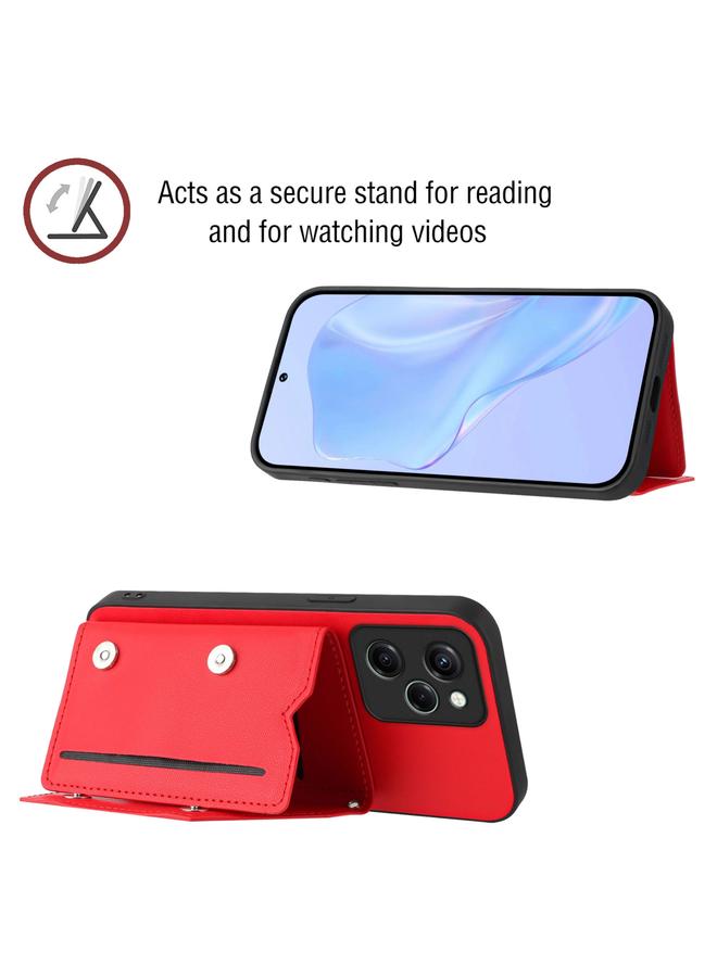 S-TOP Case For Redmi Note 12 Pro Speed Skin Feel Four Card Slots Phone Case with Wrist Strap - Image 4