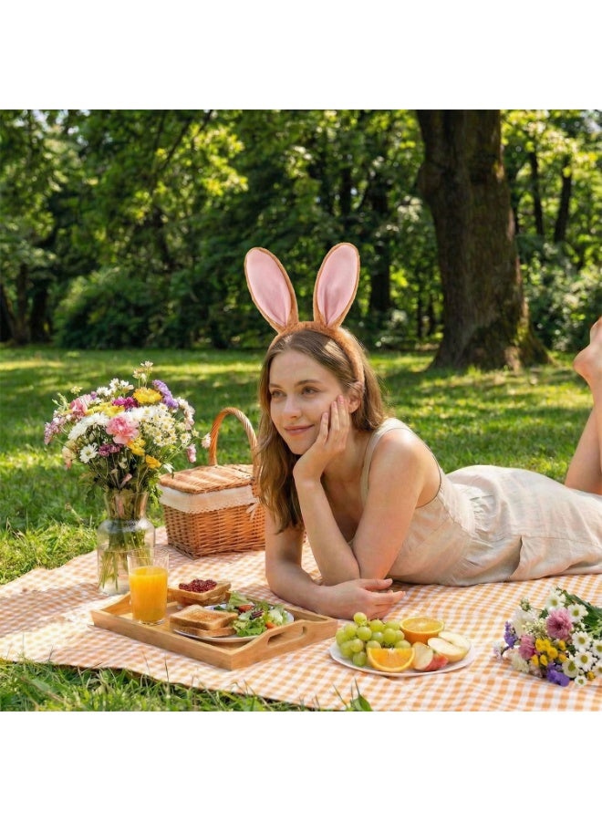 Cute Plush Bunny Ears Headband, Brown Rabbit Ears Hairband Easter Halloween Cosplay Party Costume Accessories - Image 3