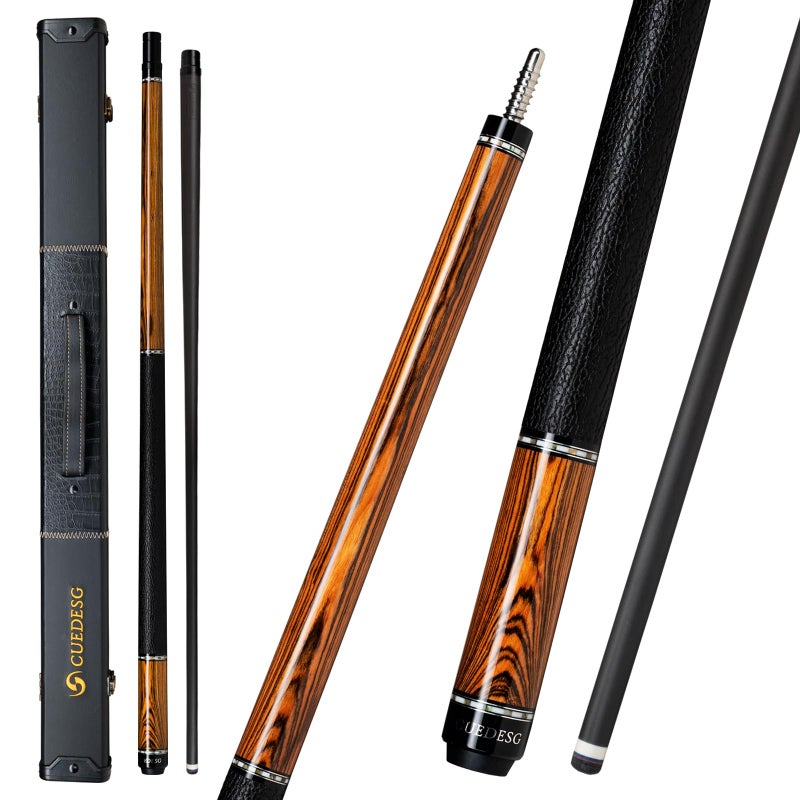 CUEDESG Carbon Fiber Pool Cue Stick 105mm118mm125mmLow Deflection Pool Stick with Rare Wood ButtProfessional Cue Stick with Box CaseBocote Wood_118mm - Image 2