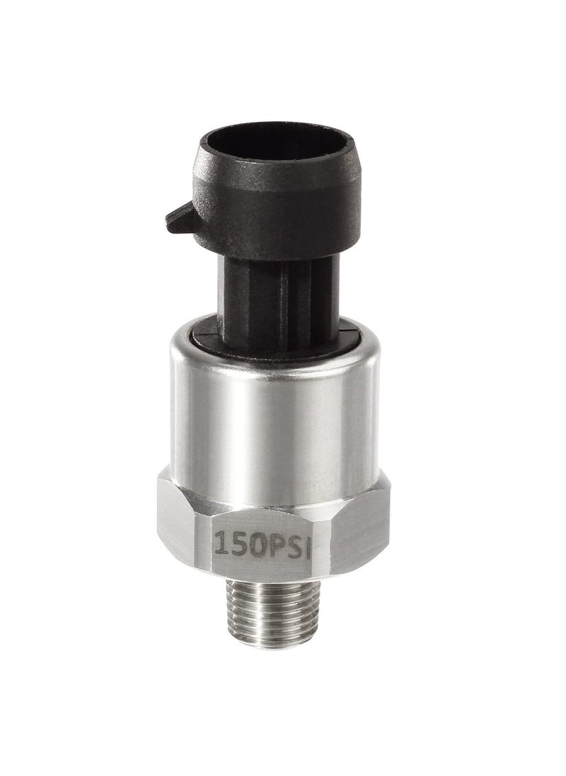 AUTEX AUTEX 150 Psi Pressure Transducer/Sender/Sensor with Connector Harness 150/200 Psi Stainless Steel 1/8”-27 NPT Pressure Transducer Sensor Compatible With Oil, Fuel, Air, Water  - Image 1