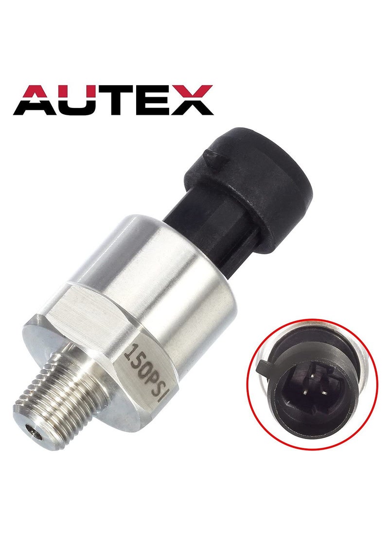 AUTEX AUTEX 150 Psi Pressure Transducer/Sender/Sensor with Connector Harness 150/200 Psi Stainless Steel 1/8”-27 NPT Pressure Transducer Sensor Compatible With Oil, Fuel, Air, Water  - Image 2