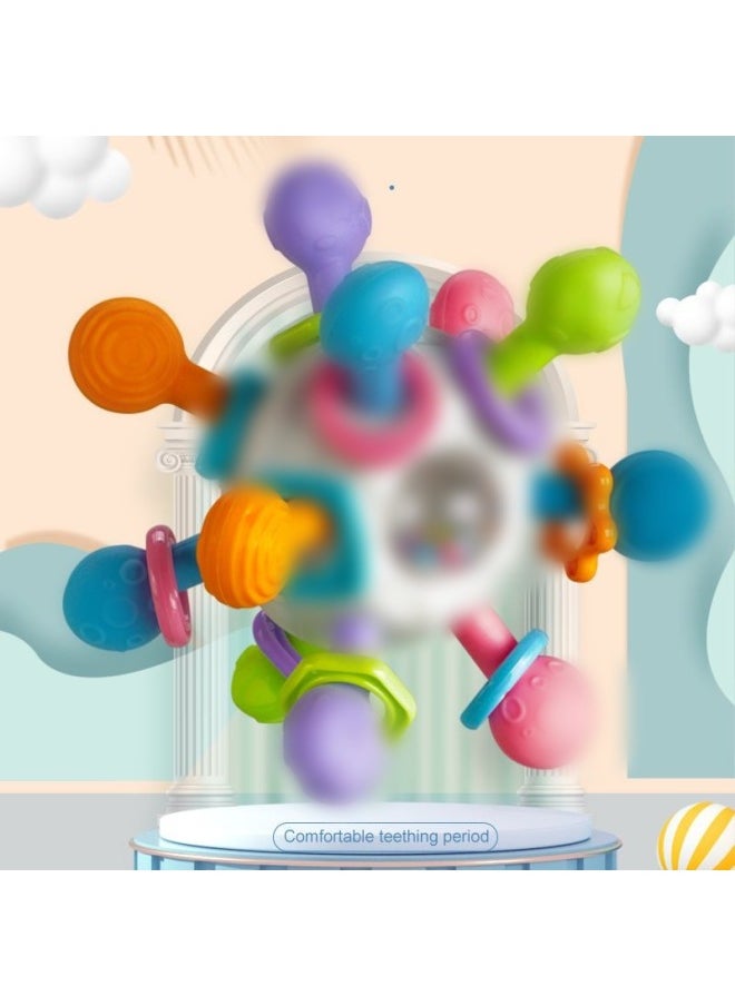 Generic - Baby Manhattan Atomic Ball Molar Soft Glue Boiled Teeth Glue Hand-held Rattles Baby Educational Toys-Color:(beige) Atomic Space Spinning Ball (english Packaging) 118.6g - Image 1