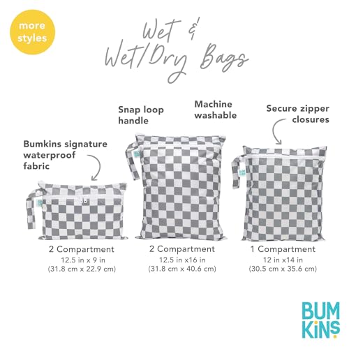 Bumkins Waterproof Wet Dry Bag for Baby, Travel, Swim Suit, Cloth Diaper, Pump Parts, Pool, Beach, Gym Clothes, Toiletry, Hook to Stroller, Daycare, Zipper Reusable Wetdry Packing Pouch, Cowgirl Boots - Image 5