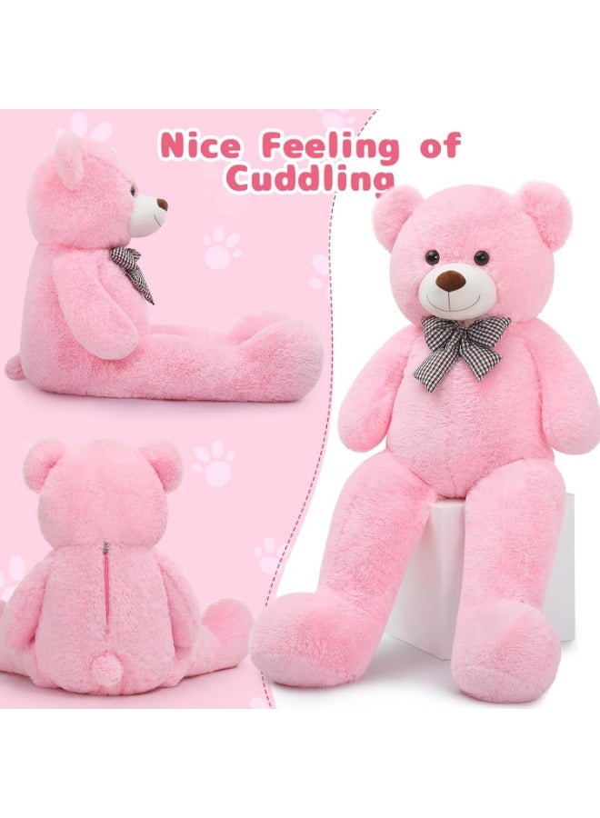 YelaJoy Giant Teddy Bear 5.3 Feet, Cuddly Big Teddy Bear Stuffed Animal 63", Pink Teddy Bear Plush Gift Decoration for Baby Shower,Party, Birthday etc (Pink) - Image 2