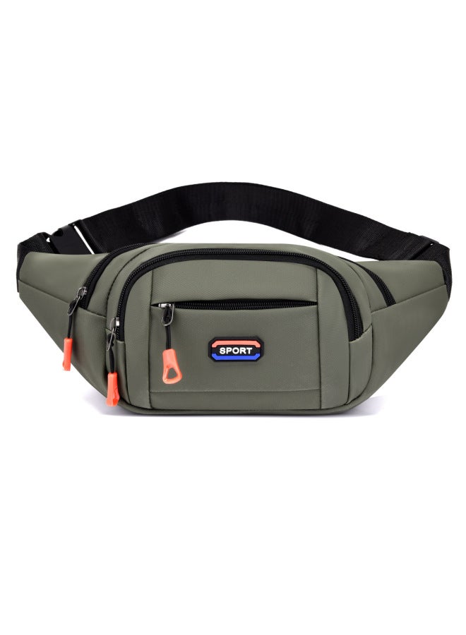 Generic Mobile Phone Waist Bag Men And Women Multi-functional Large Capacity Working Site Sports Business Cashier Wear-resistant Waterproof Wallet-Color:Green  - Image 1