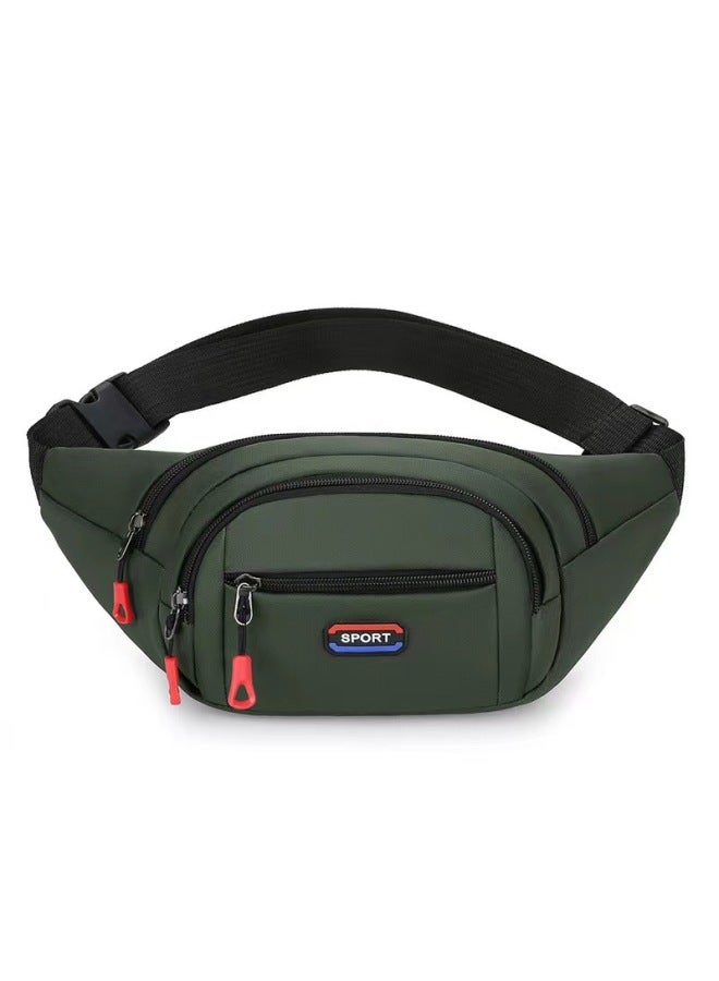 Generic Mobile Phone Waist Bag Men And Women Multi-functional Large Capacity Working Site Sports Business Cashier Wear-resistant Waterproof Wallet-Color:Green  - Image 2