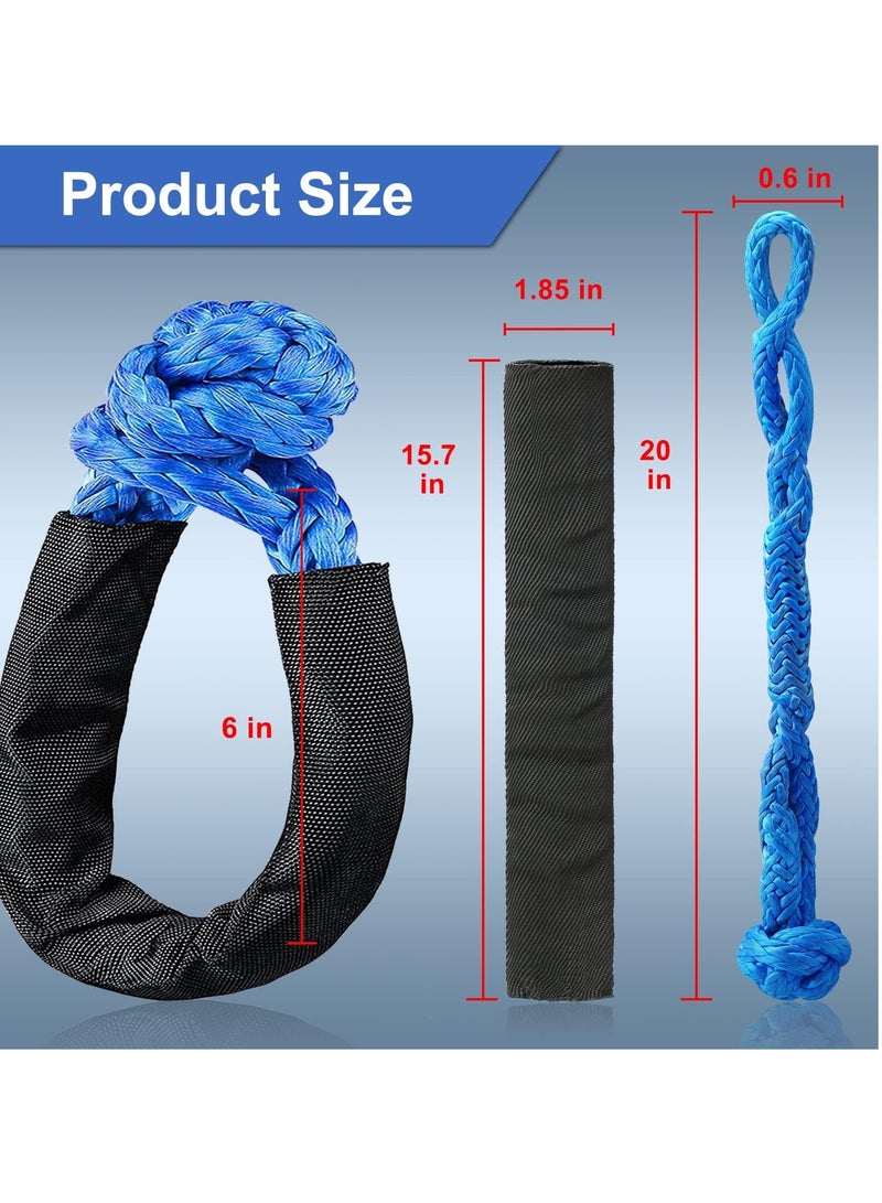 عام حبل تكبل ناعم اصطناعي ، 1 / 2 "× 22" (كسر القوة 38000 رطل) ، حبل إنقاذ تكبل ناعم للبحرية ، SUV ، ATV ، شاحنة دفع رباعي ، جيب ، للإنقاذ ، التسلق ، والقطر (أزرق ، عبوتين) - Image 3