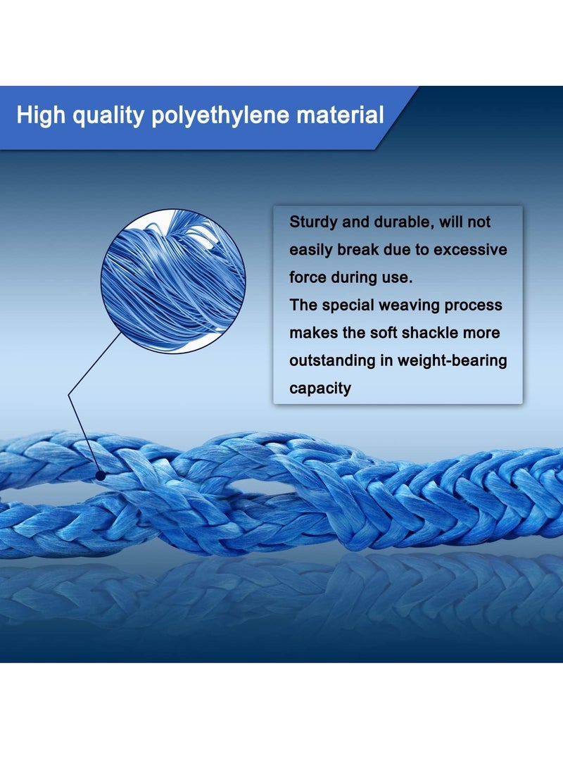 عام حبل تكبل ناعم اصطناعي ، 1 / 2 "× 22" (كسر القوة 38000 رطل) ، حبل إنقاذ تكبل ناعم للبحرية ، SUV ، ATV ، شاحنة دفع رباعي ، جيب ، للإنقاذ ، التسلق ، والقطر (أزرق ، عبوتين) - Image 5