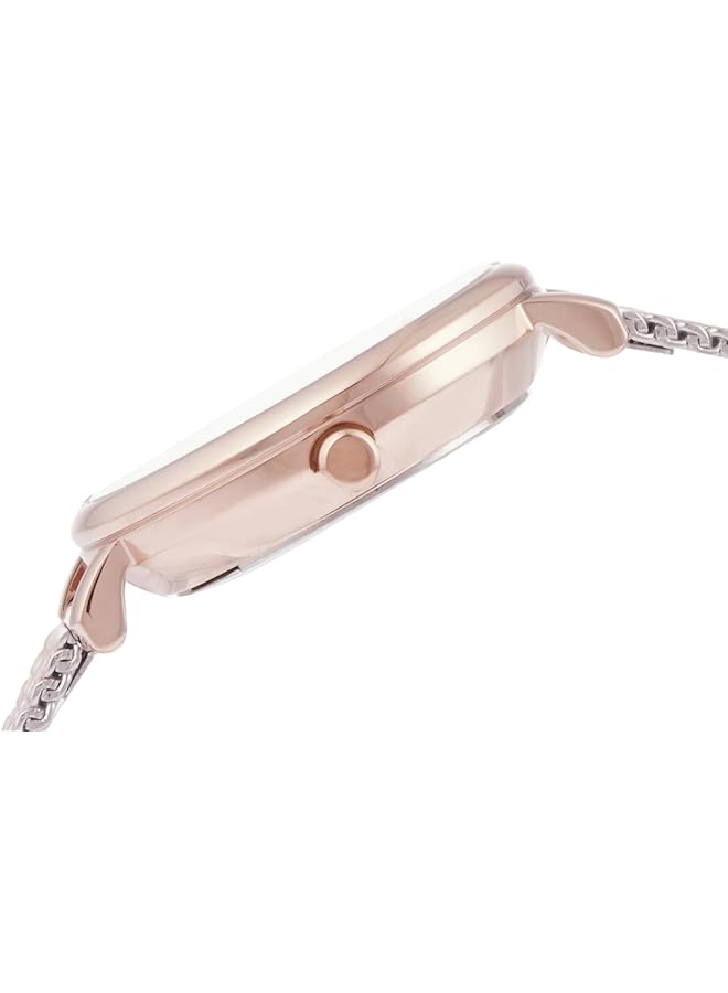 لوراس ساعة كوارتز تناظرية من الفولاذ المقاوم للصدأ بمينا أبيض من أشعة الشمس للنساء RG216TX9 - Image 3