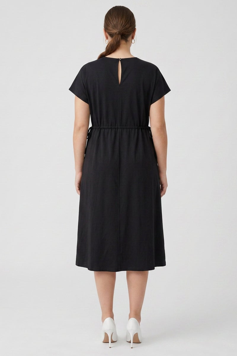 Threadbare Women Solid Sleeveless Midi Dress, Black - Image 4