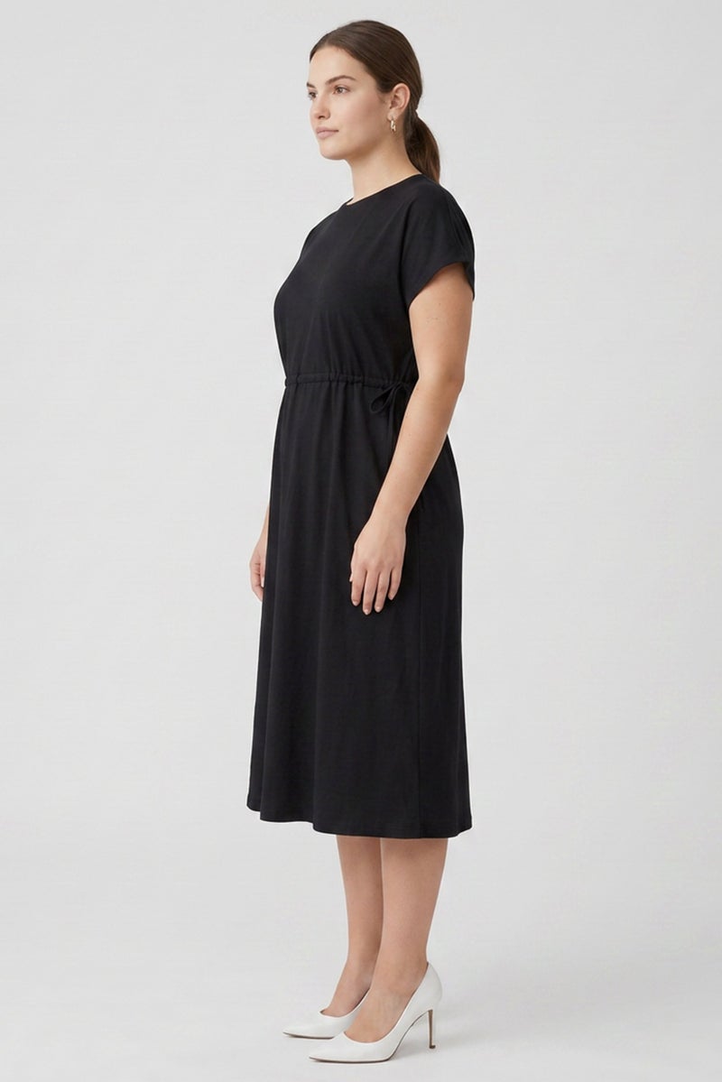 Threadbare Women Solid Sleeveless Midi Dress, Black - Image 3