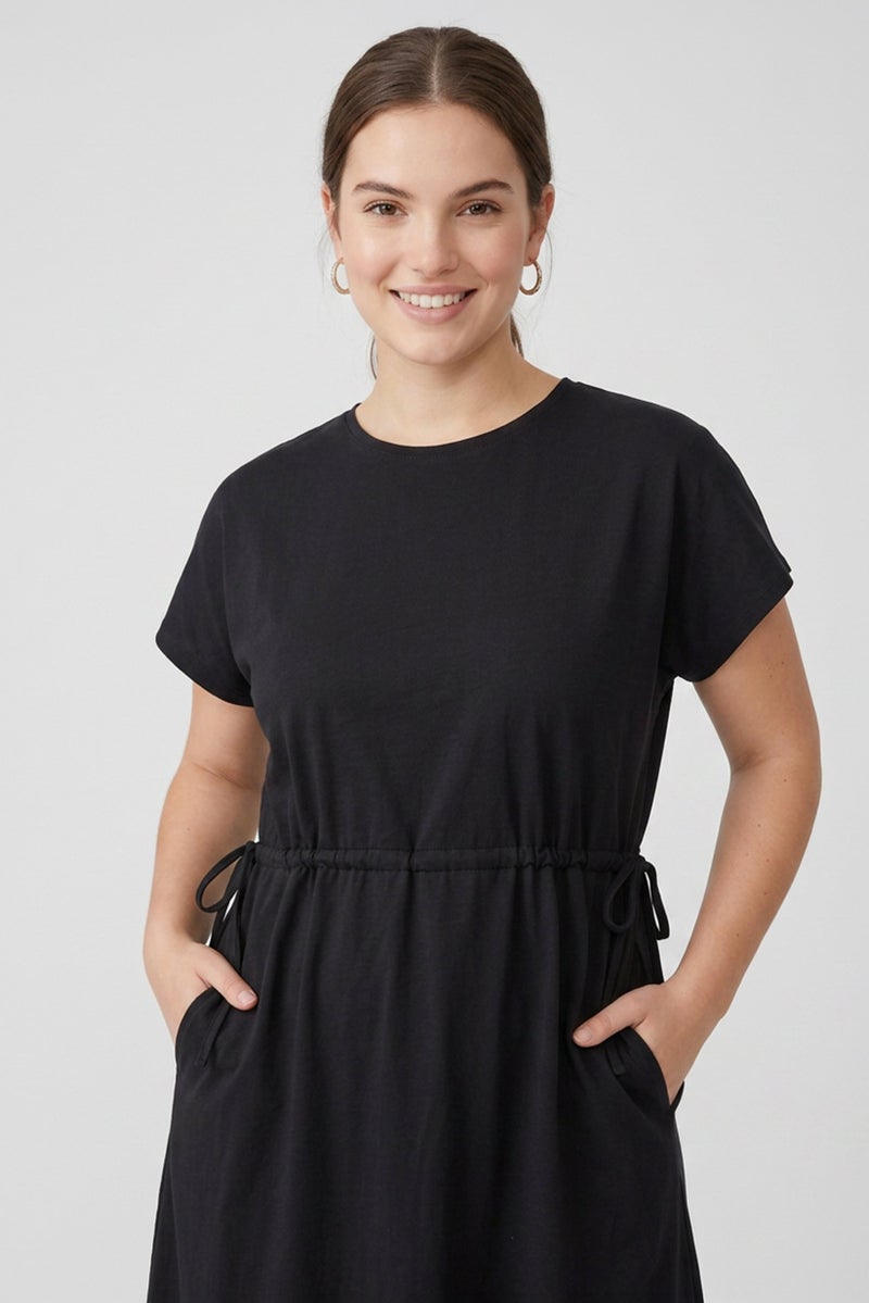 Threadbare Women Solid Sleeveless Midi Dress, Black - Image 2