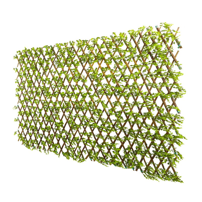 Patio Paradise 1PC Artificial Ivy Expandable Privacy Fence Screen Faux Greenery Wall Green Vines Leaf Hedge Outdoor Lattice Panels Covering for Apartment Balcony Deck Porch Backyard, Single-Side - Image 1