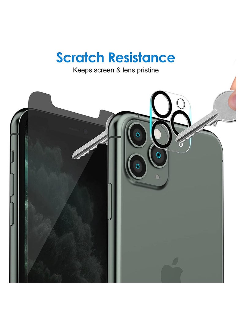 (2 Pack) for iPhone 13 Pro Max Privacy Tempered Glass Screen Protector Anti-Scratch with Back Camera glass Alignment Frame Bubble Free Scratch Resistant - Image 2